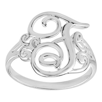 PRIMROSE Sterling Silver Monogram Initial Ring