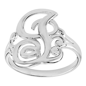 PRIMROSE Sterling Silver Monogram Initial Ring