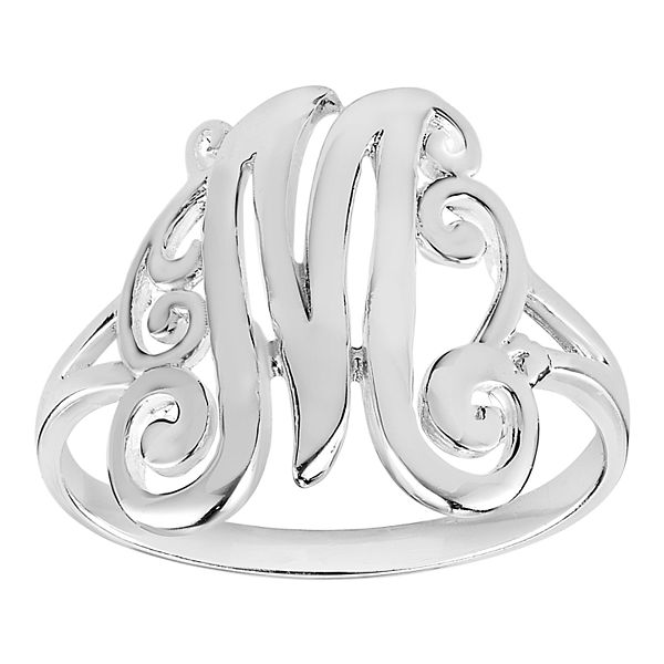 Womens PRIMROSE Sterling silver polished monogram initial B band ring size 7. - M (9)