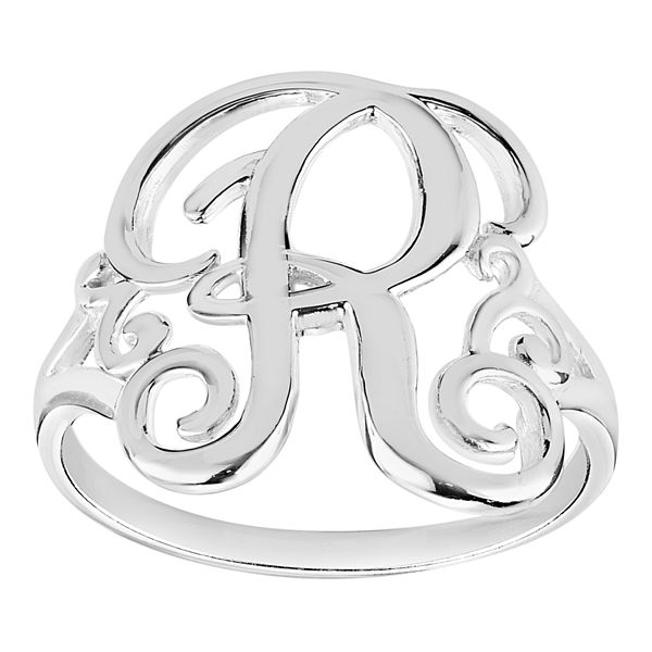 Womens PRIMROSE Sterling silver polished monogram initial B band ring size 7. - R (7)