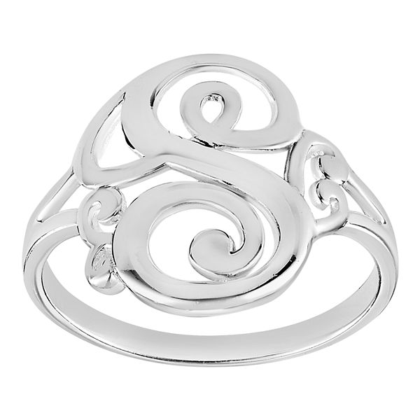 Womens PRIMROSE Sterling silver polished monogram initial B band ring size 7. - S (8)