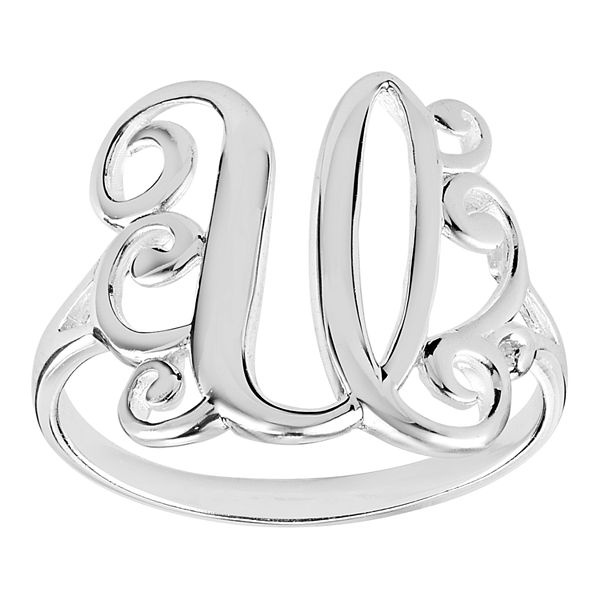 Womens PRIMROSE Sterling silver polished monogram initial B band ring size 7. - U (7)