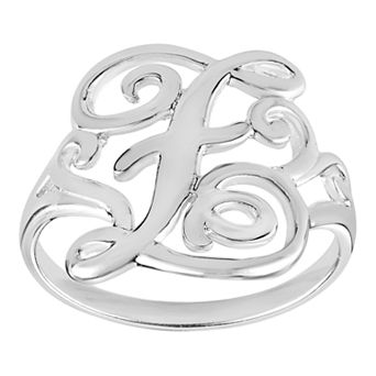PRIMROSE Sterling Silver Monogram Initial Ring