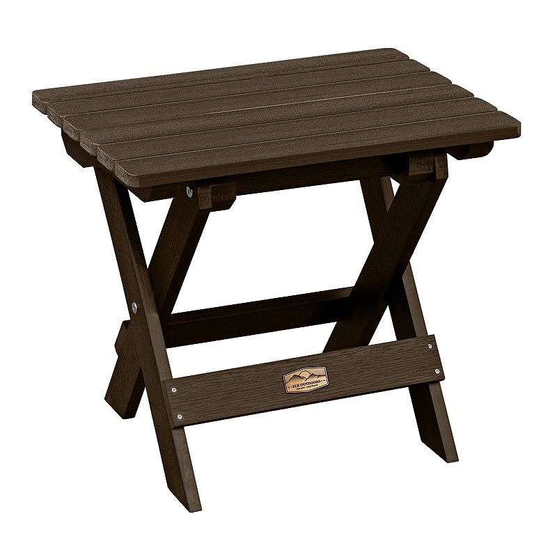 Elk Outdoors The Essential Folding Side Table, Brown