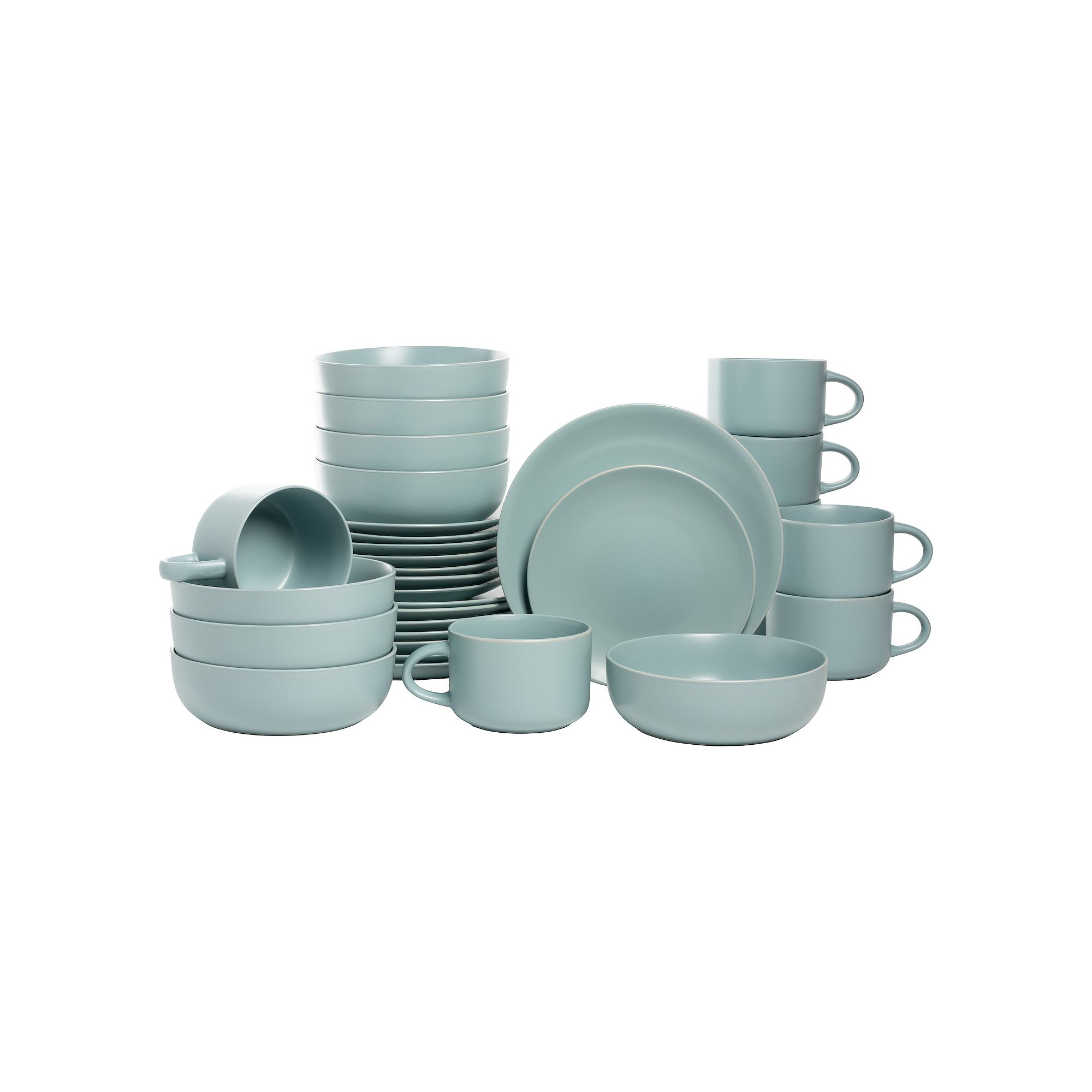 10 Strawberry Street 32-pc. Matte Coupe Dinnerware Set, Mineral Blue