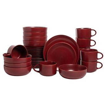 10 Strawberry Street 32 pc Matte Coupe Dinnerware Set