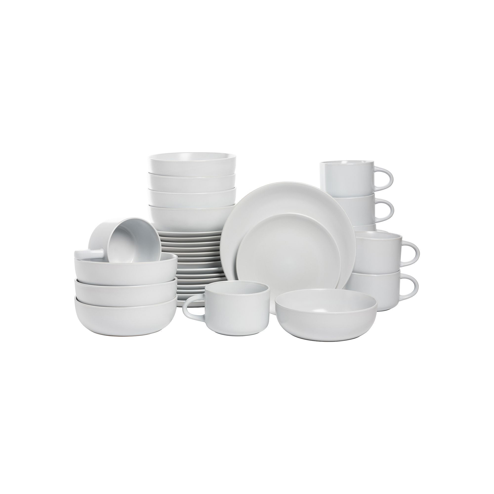 10 Strawberry Street 32-pc. Matte Coupe Dinnerware Set, White
