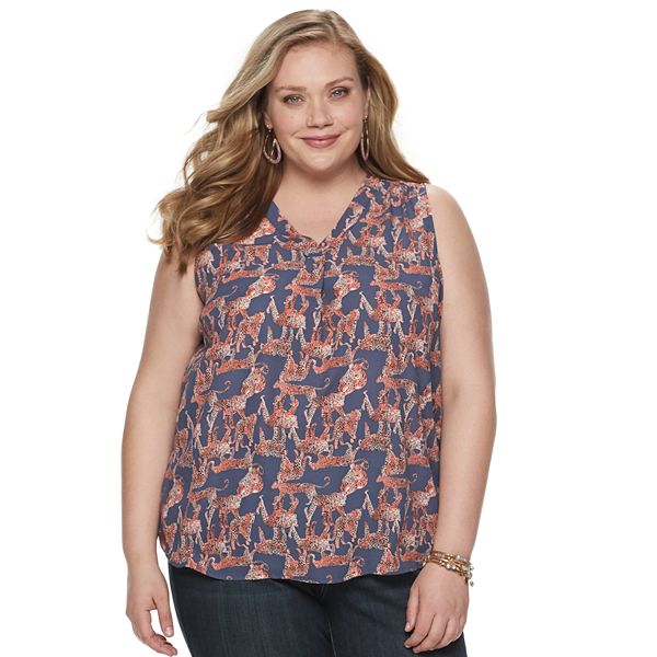 Plus Size EVRI™ V-Neck Georgette Tank