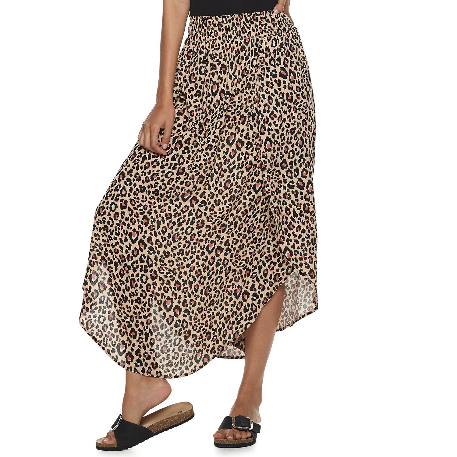 Juniors' Joe B Smocked Waist Woven Maxi Skirt