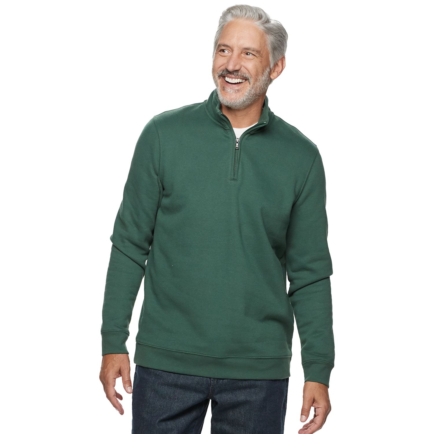 green quarter zip sweatshirt