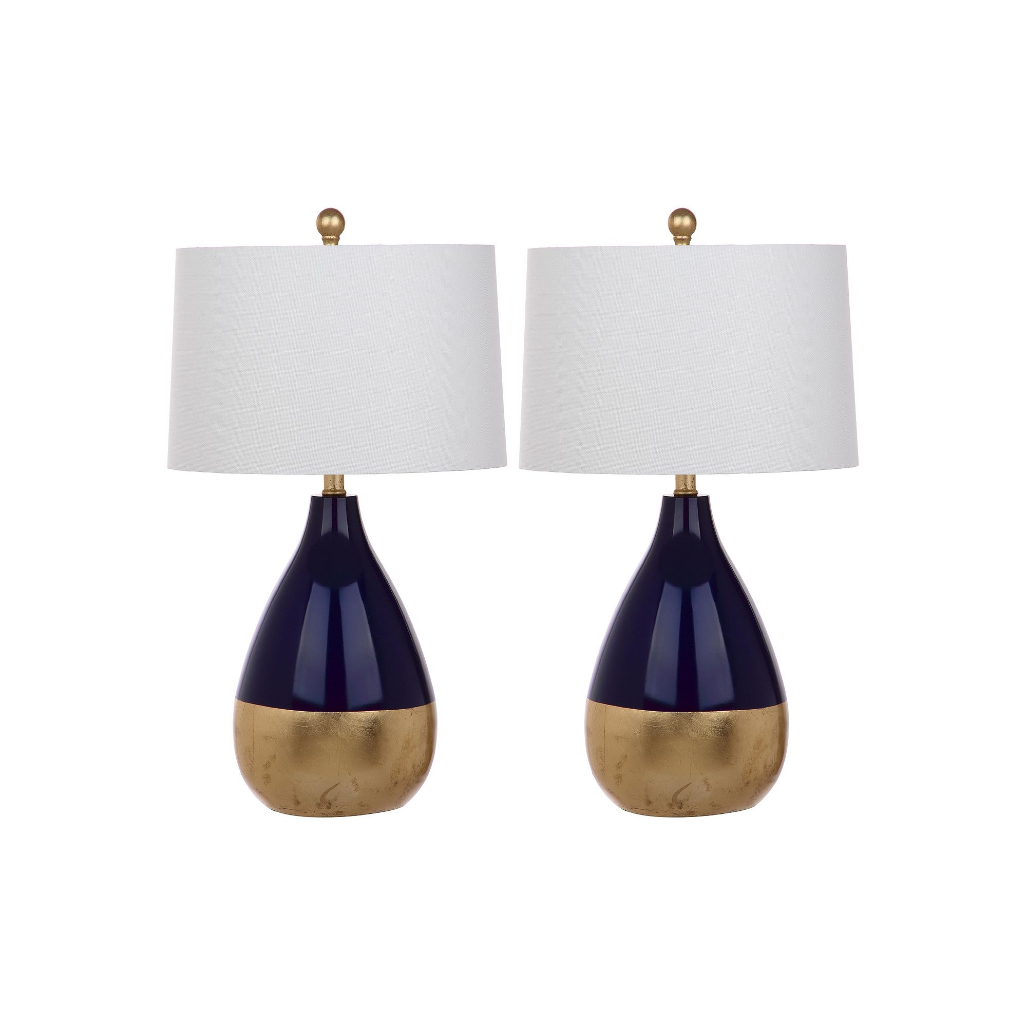 Safavieh 2-pc. Kingship Navy & Gold Table Lamp Set, Navy Gold