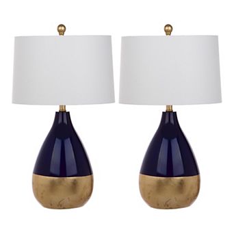 Safavieh 2 pc Kingship Navy & Gold Table Lamp Set
