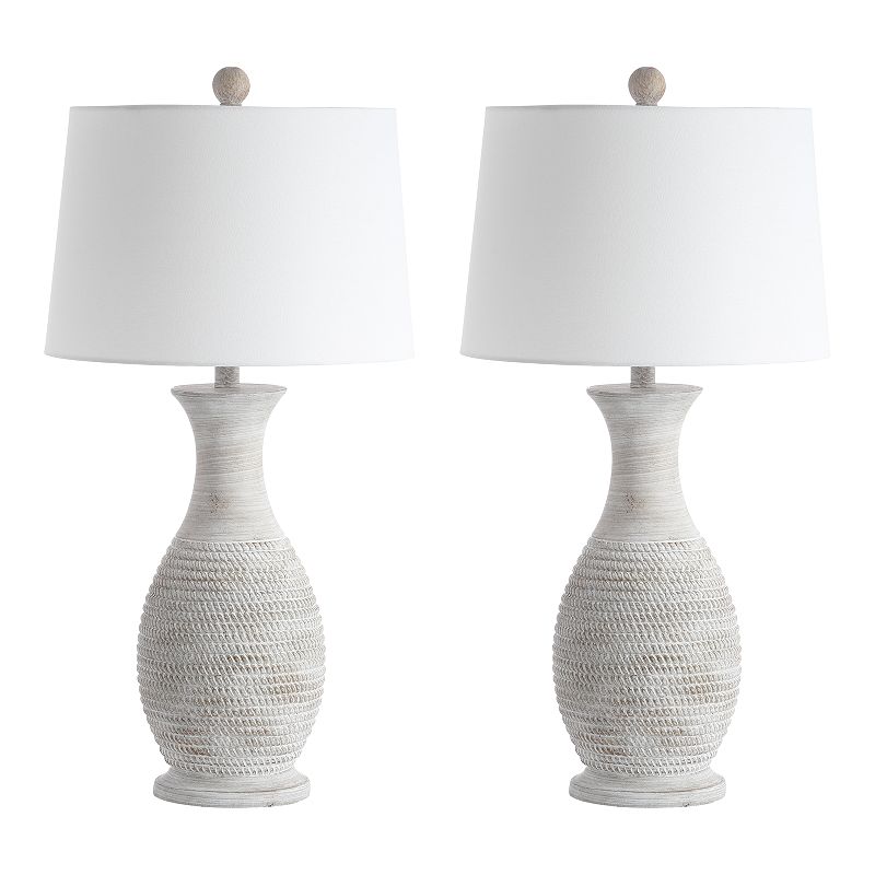 Safavieh Bentlee Distressed 30 in. High Table Lamp  White/Grey