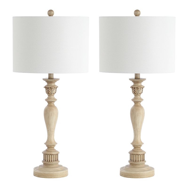 Safavieh Hugh Natural 31 in. H Table Lamp  Light Brown  Set of 2