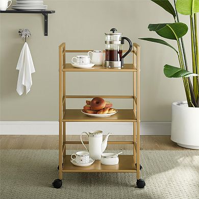 Novogratz Helix 3-Shelf Metal Rolling Utility Cart