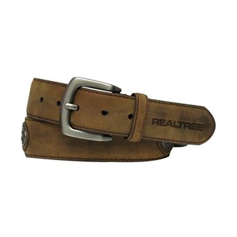 Men's Realtree Crazy Horse Buck Mark & Camo Leather Belt