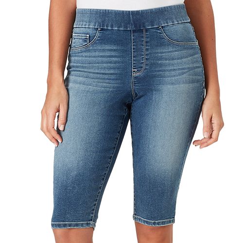 pull on denim capris