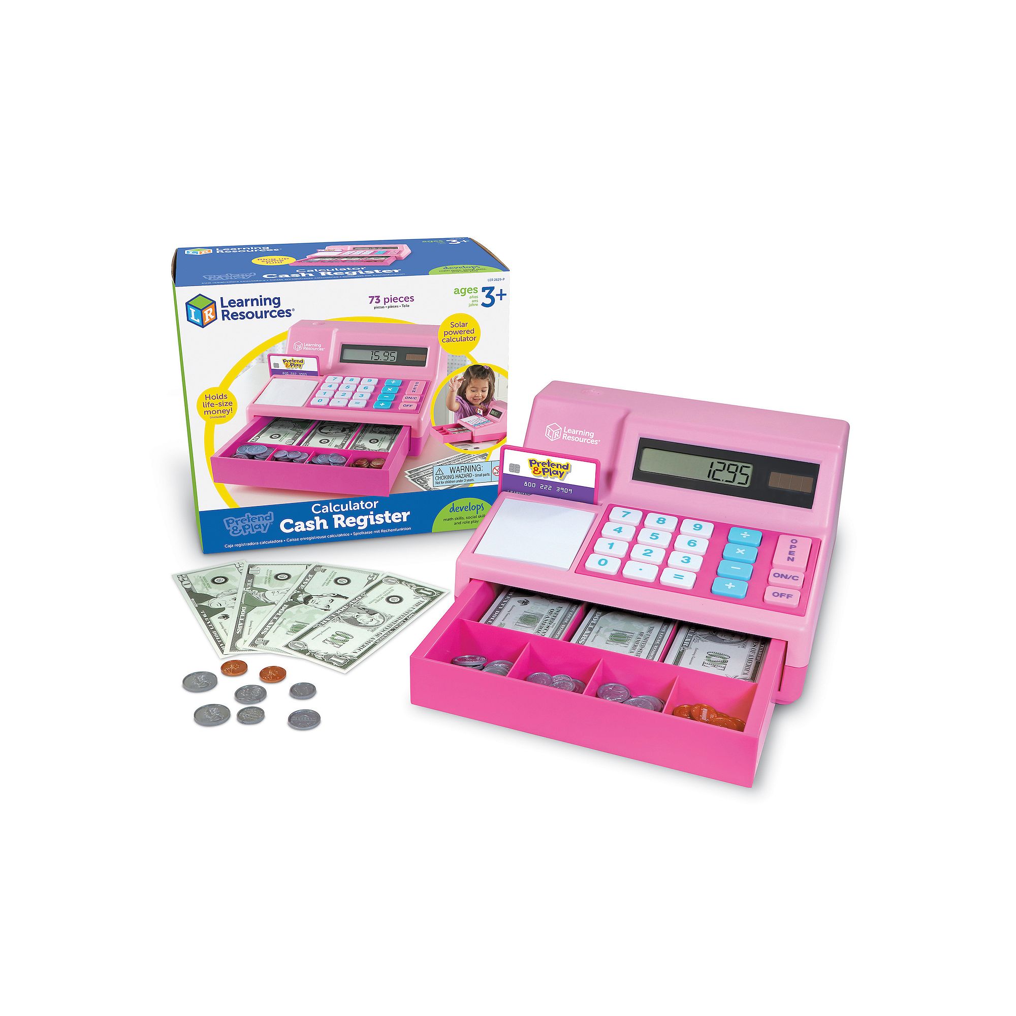 Learning Resources Pretend & Play Calculator Cash Register, Multi