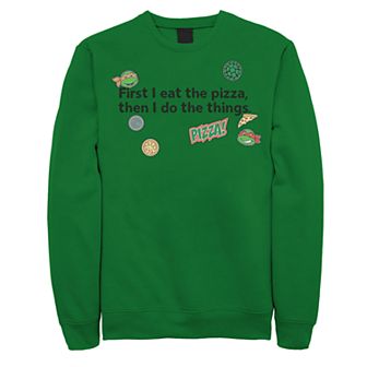 Men's Teenage Mutant Ninja Turtles Pizza First Things Second Sweatshirt