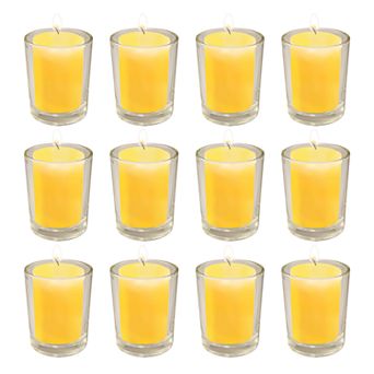 LumaBase 12 ct 15-hr. Citronella Votive Candles with Frosted Glass Holders