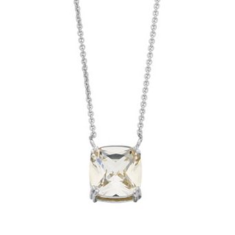 Aleure Precioso Sterling Silver Crystal Pendant Necklace