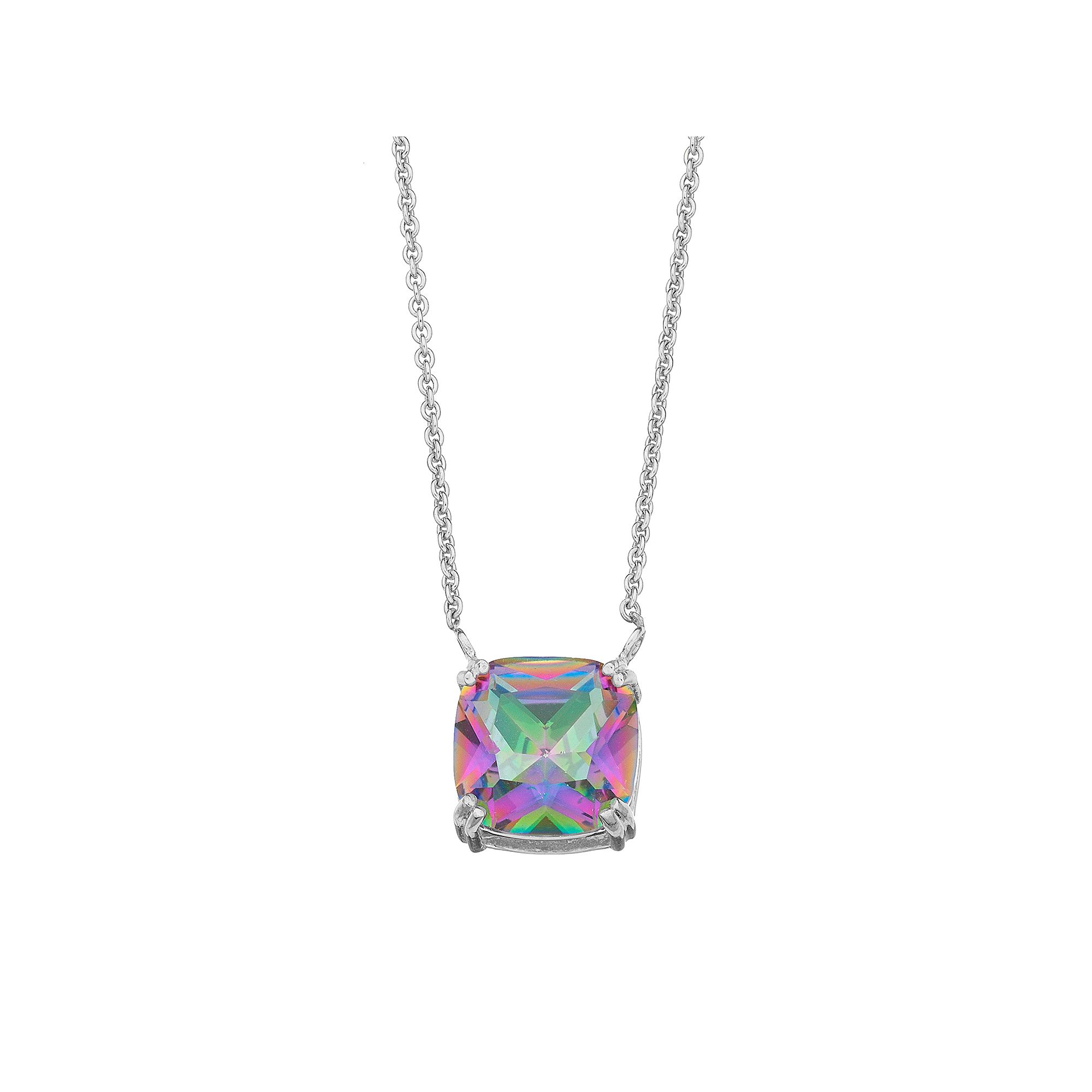 Aleure Precioso Sterling Silver Crystal Pendant Necklace, Womens, Size: 1
