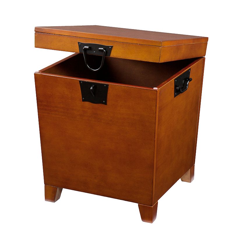 Pyramid Mission Trunk End Table, Brown