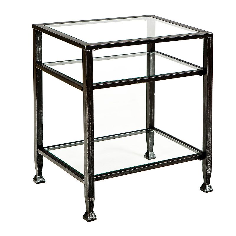 Metal End Table, Black