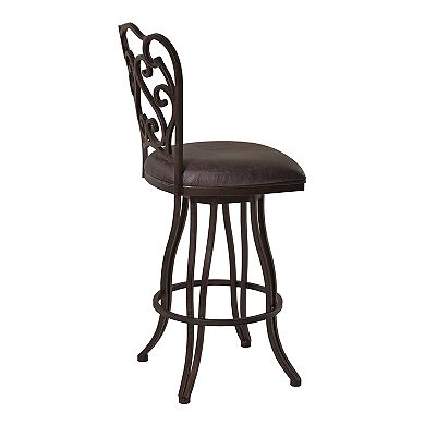 Armen Living Celeste Bar Height Metal Swivel Barstool