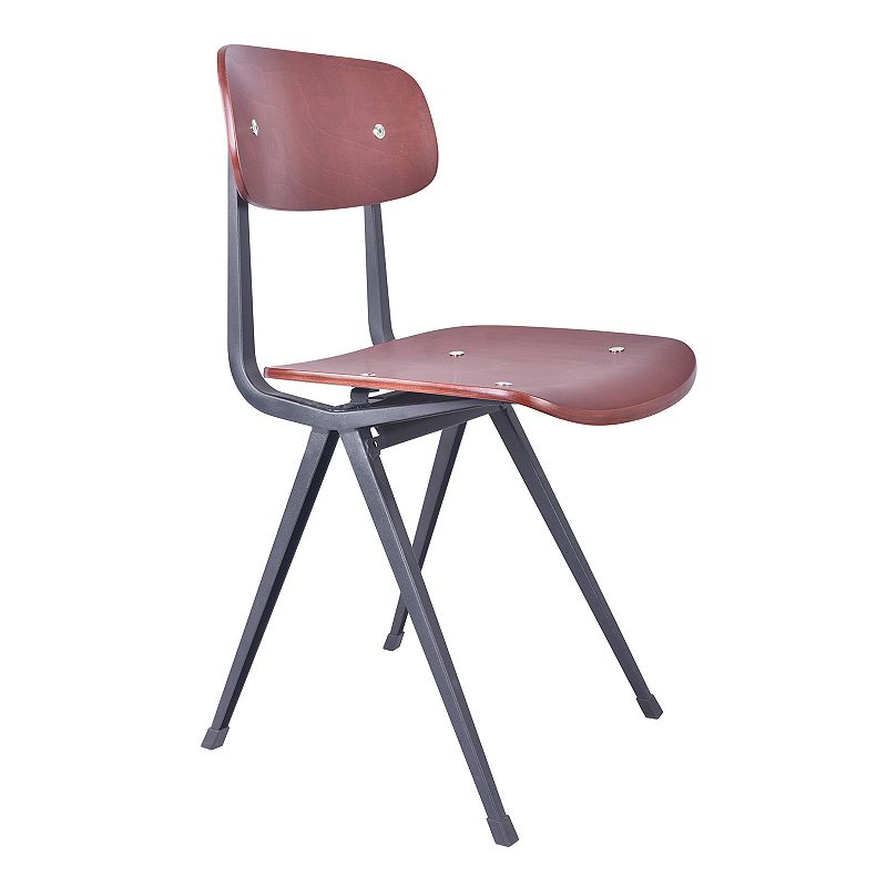 Armen Living Levi Industrial Dining Chair Set, Grey