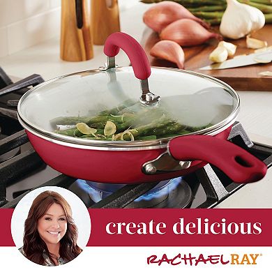 Rachael Ray Create Delicious Aluminum 9.5-in. Nonstick Covered Deep Skillet