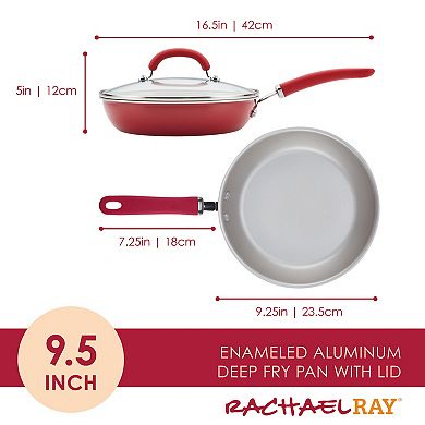 Rachael Ray Create Delicious Aluminum 9.5-in. Nonstick Covered Deep Skillet