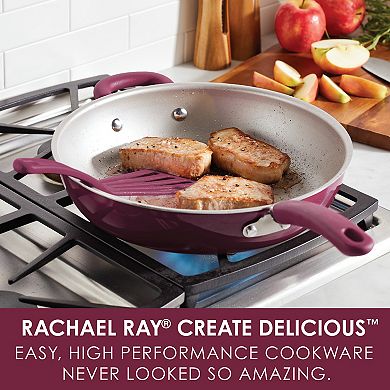 Rachael Ray Create Delicious Aluminum Nonstick 12.5-in. Deep Skillet