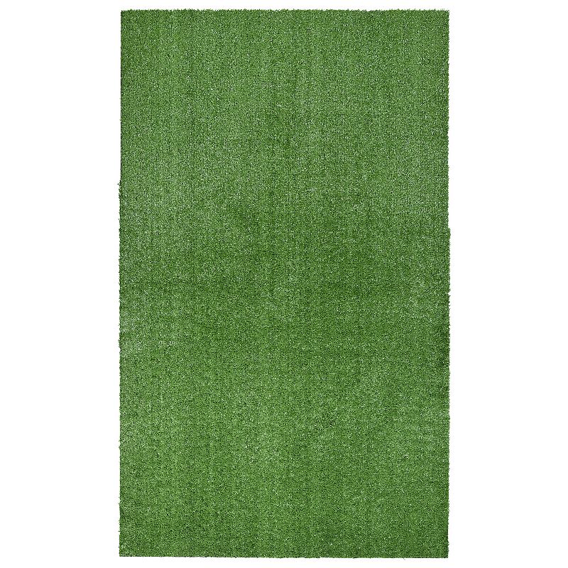 Garland Rug Artificial Grass 9 ft. x 12 ft. Large Indoor/Outdoor Area Rug Green