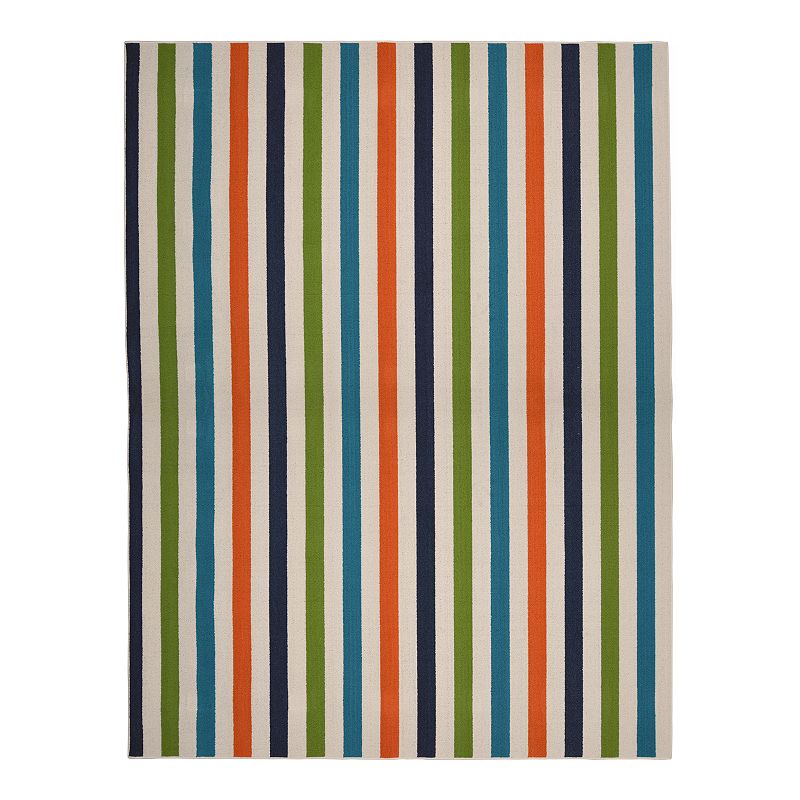 Garland Rug Summer Stripe Area Rug, Blue, 7.5X9.5 Ft This Garland Rug Summer Stripe Area Rug gives the illusion of an endless summer, regardless of what goes on outside. This Garland Rug Summer Stripe Area Rug gives the illusion of an endless summer, regardless of what goes on outside. Pile type: Loop CONSTRUCTION & CARE 0.3 H x 45 W x 66 L; 0.3 H x 60 W x 89 L; 0.3 H x 90 W x 114 L Pile height: 0.3  Polypropylene Spot clean only Imported Size: 7.5X9.5 Ft. Color: Blue. Gender: unisex. Age Group: adult.