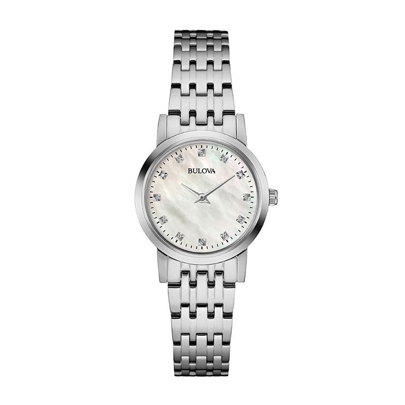 Bulova Women's Diamond Accent Stainless Steel Watch - 96P175, Size: Medium, Silvertone