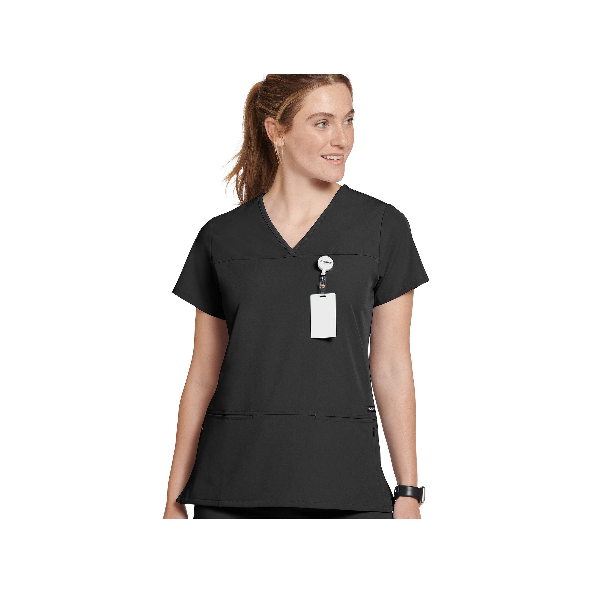Womens Jockey® Scrubs True Fit Crossover V-Neck Top 2299, Size: XS, Black