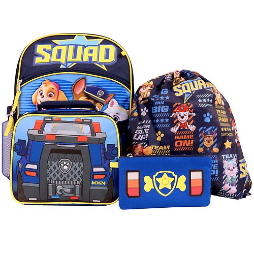 paw patrol 5 piece backpack set