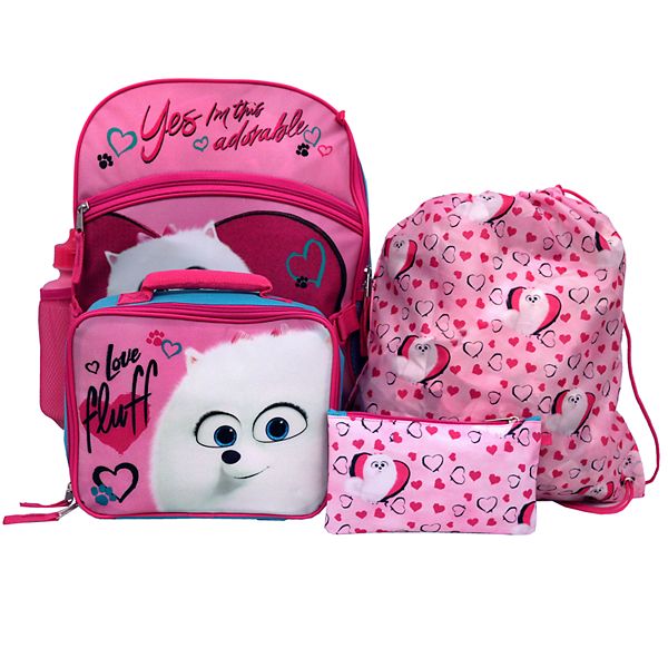 Kids Secret Life of Pets 5 piece Backpack Set