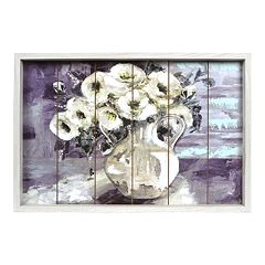 New View Gifts White Floral Boxed Frame Wall Art