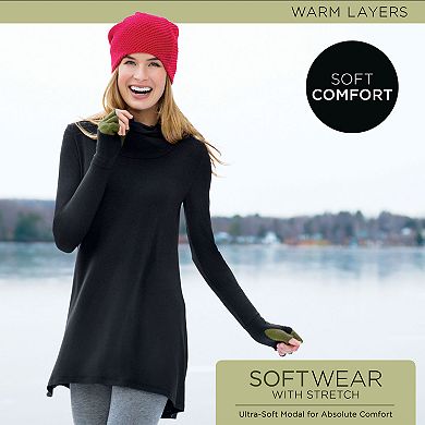 Women's Cuddl Duds Softwear with Stretch Long Sleeve Cowl Tunic