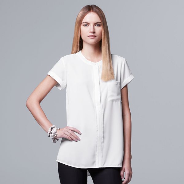 Petite Simply Vera Vera Wang Essential Popover Top