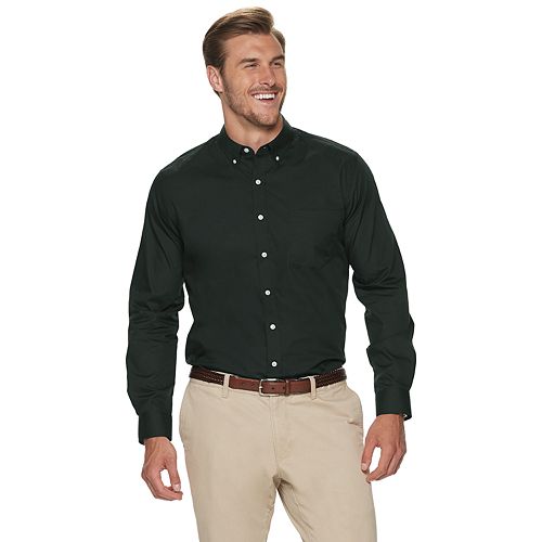 Big & Tall Croft & Barrow® Easy Care Solid Long Sleeve Shirt