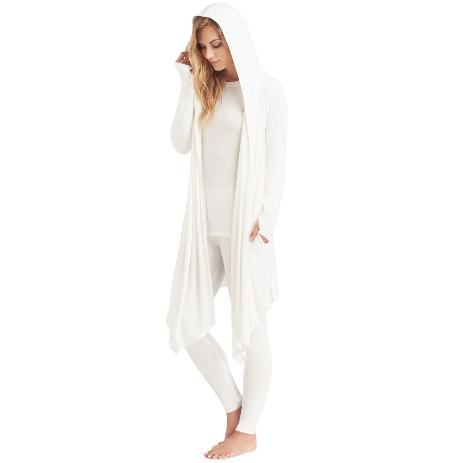 women's cuddl duds fleece hooded wrap cardigan