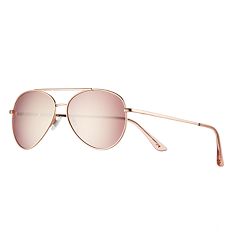 LC Lauren Conrad Belay Retro Square Wrap Sunglasses - Women, Med Brown