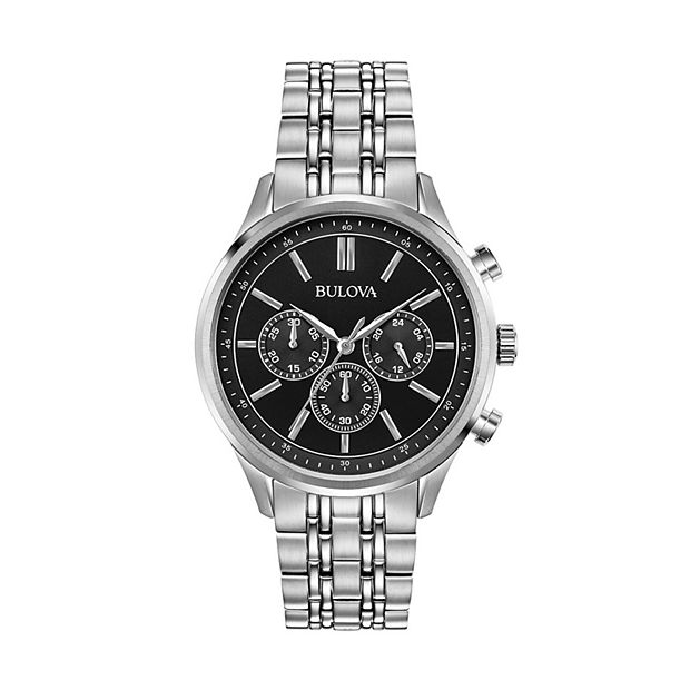 Bulova chronograph stainless sale steel men's watch