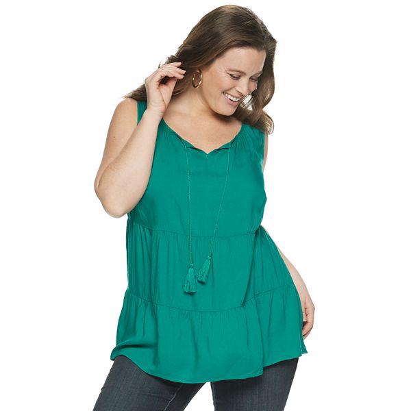 Plus Size EVRI Tiered Tank