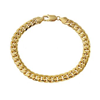 Gold LLC Men's 10k Gold Miami Cuban Link Bracelet
