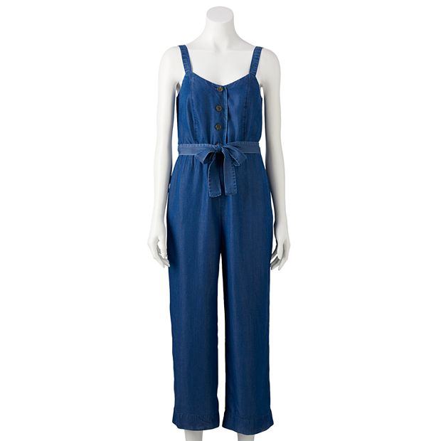 Women's LC Lauren Conrad Button Down Jean Jumpsuit