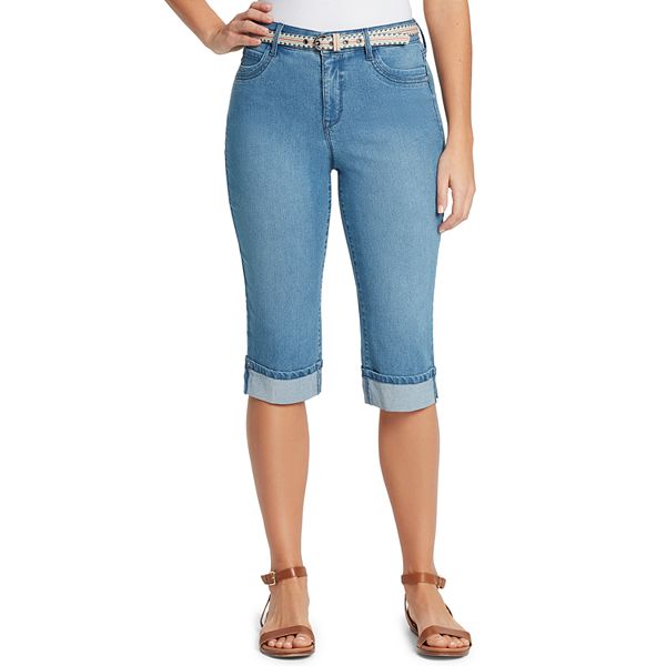 Petite Gloria Vanderbilt Cleo Belted Skimmer Capris